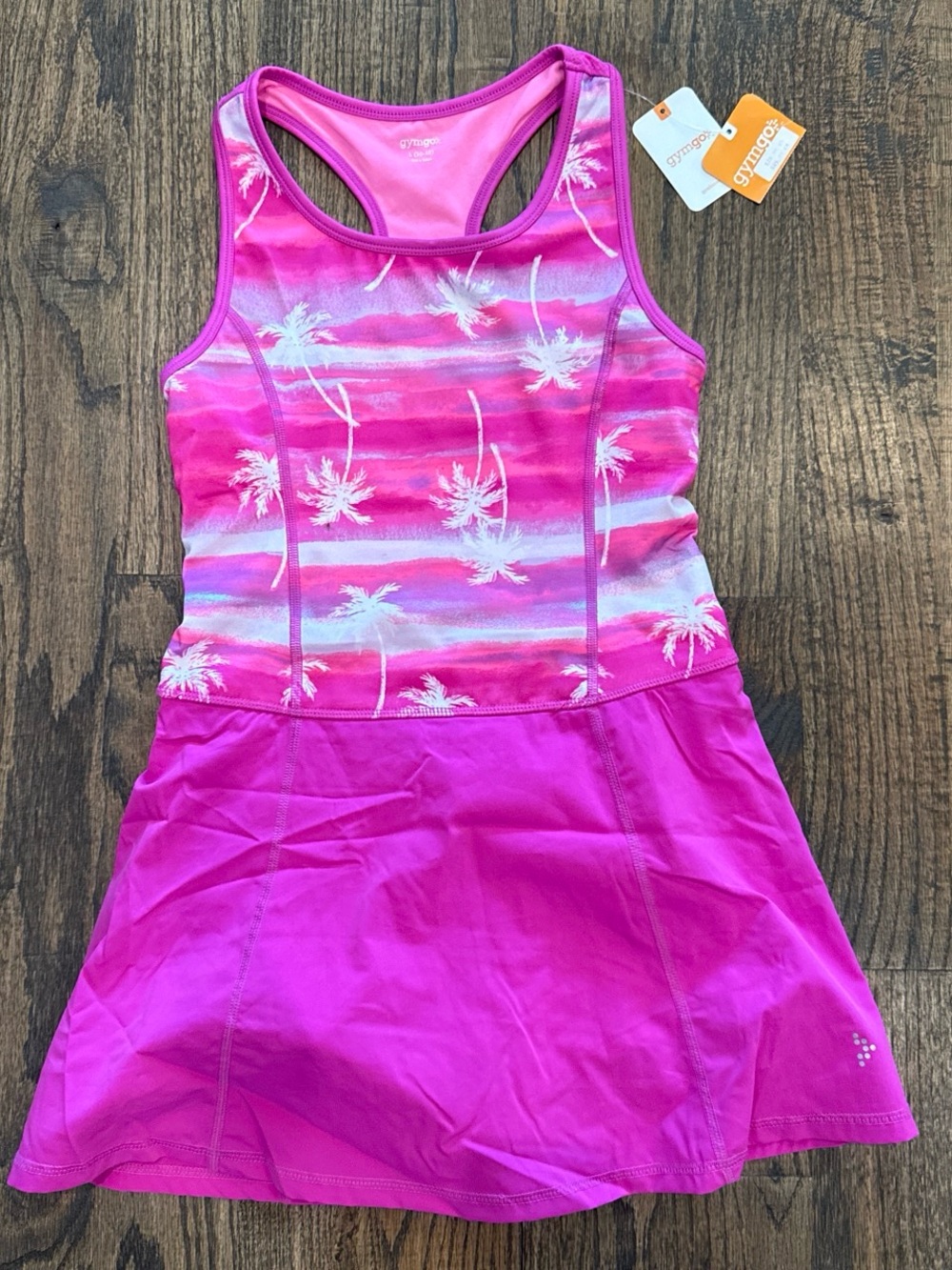 Gymboree Hot Pink Palm-Print One-Piece Swim Dress